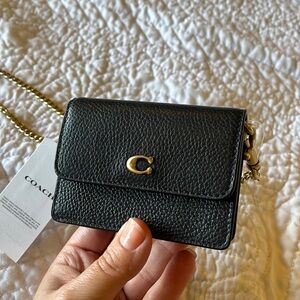 Coach Half Flap card case black C6718